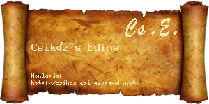 Csikós Edina névjegykártya